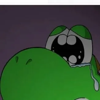 chat with ai character: a sad Yoshi