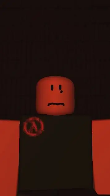 ai character: Flashes of red. background