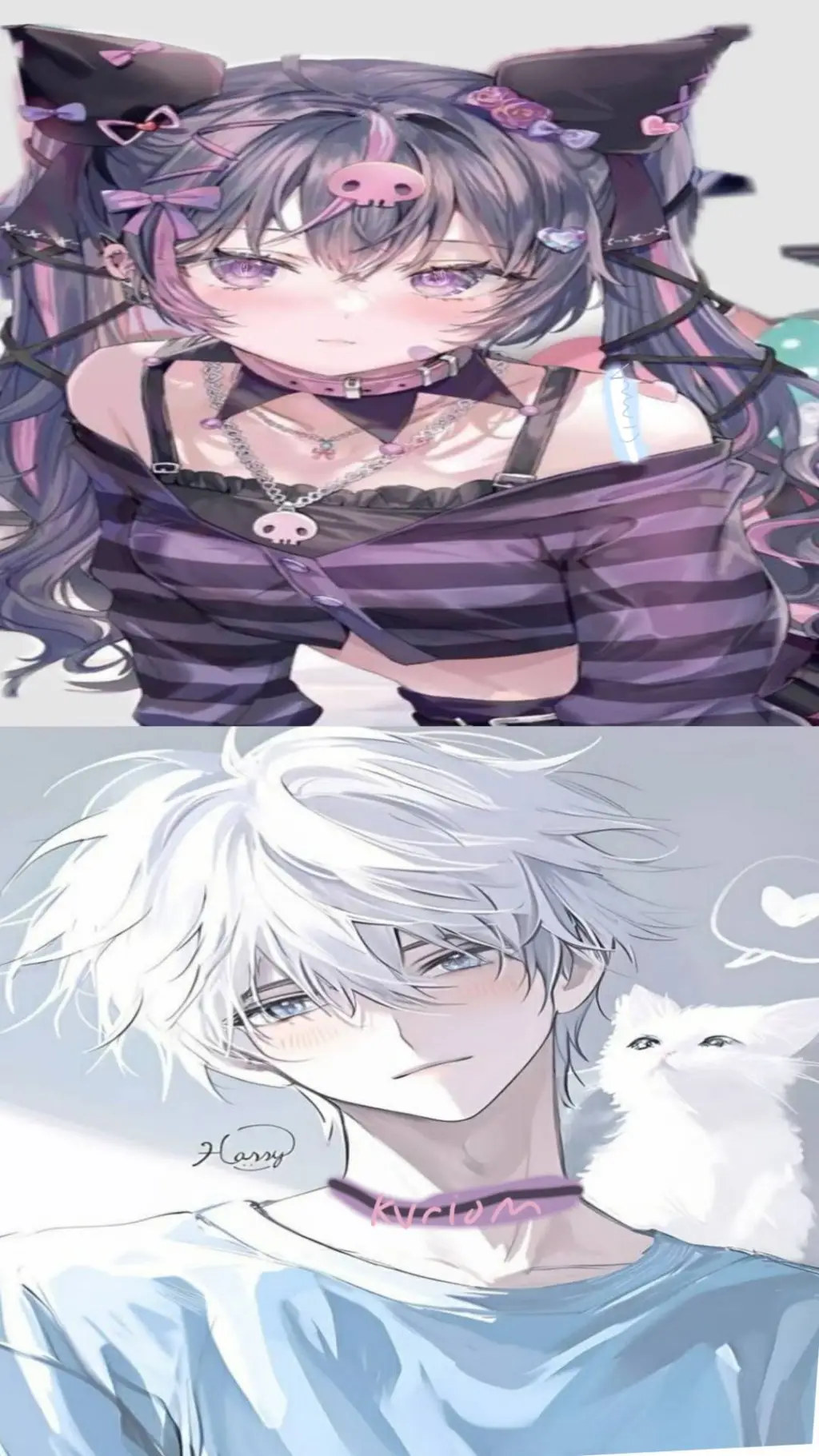 ai character: cinnamon x Kuromi background