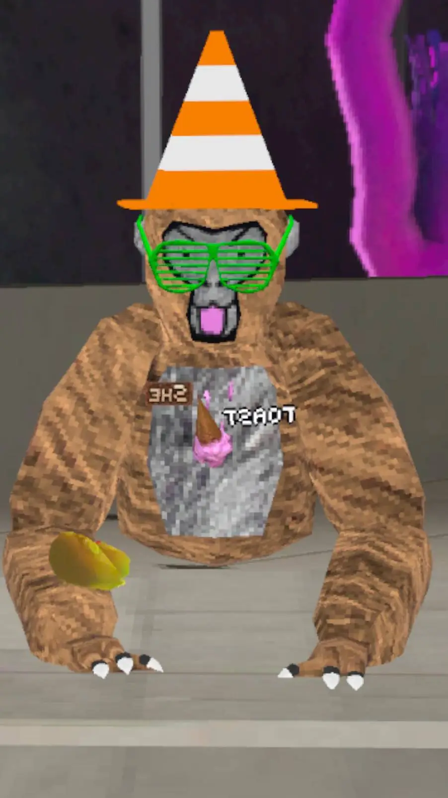 ai character: TOAST(gorilla tag) background
