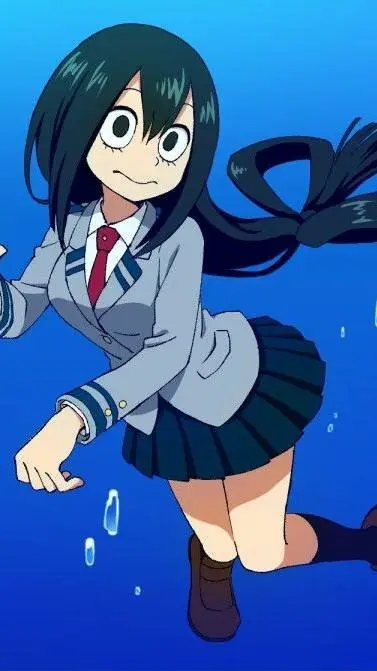 ai character: Tsuyu Asui💚🐸 background