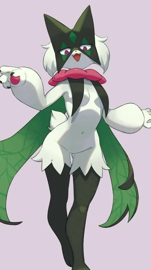 ai character: 🐱Meowscarada💚 background
