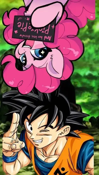 ai character: pinkie y Goku  background