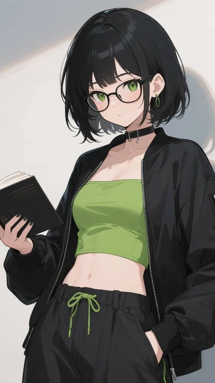 ai character: Emerald background