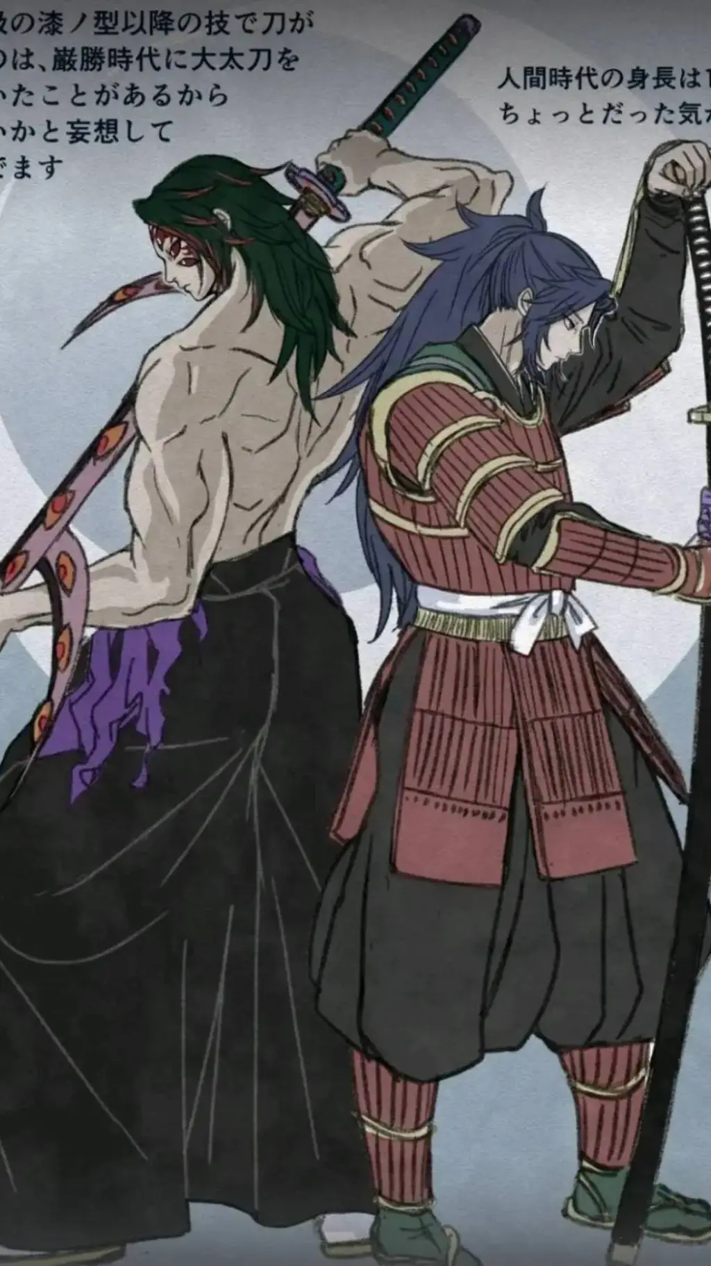 ai character: ♥️💜Kokushibo🖤💛 background