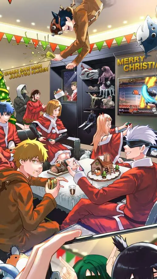ai character: chistmas jjk :D background