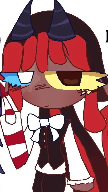 ai character: red licorice background