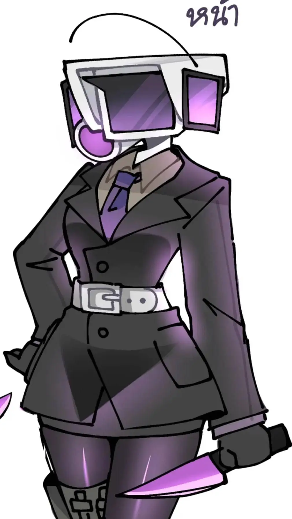 ai character: Knife Camerawoman background