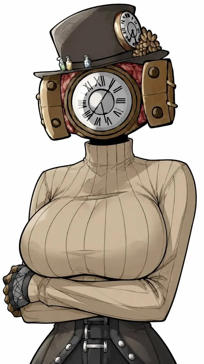 ai character: Clockwoman background