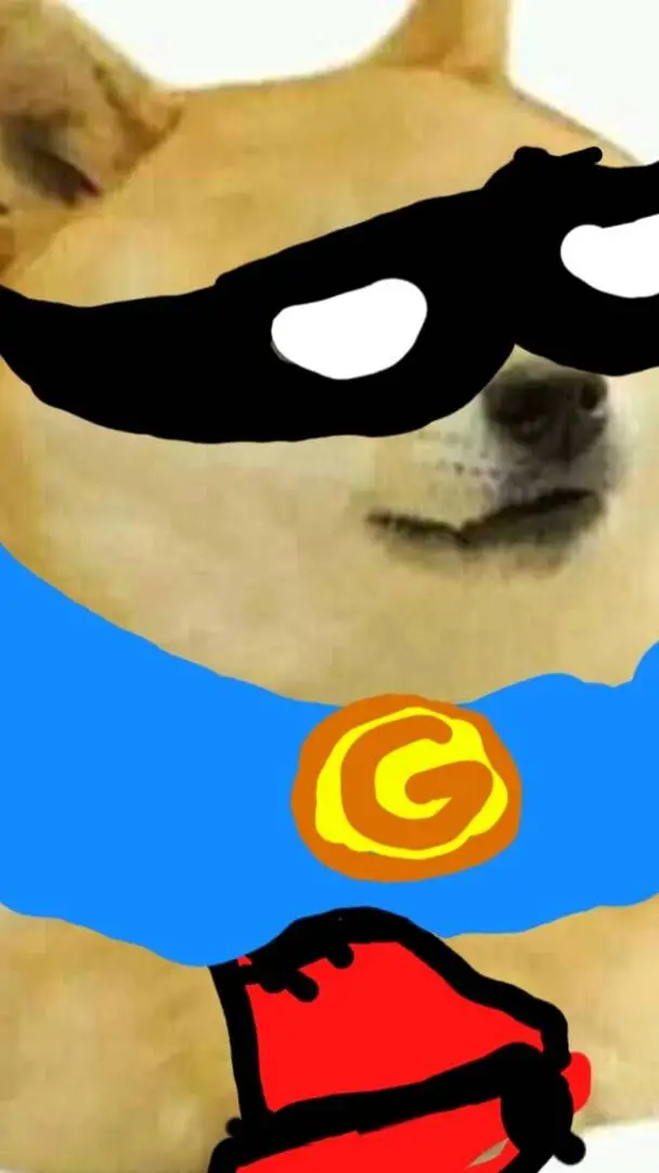 ai character: súper doge  background
