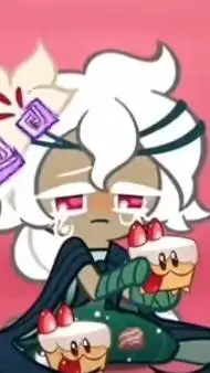 ai character: white lily cookie  background