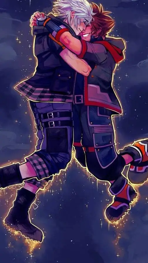 ai character: Sora X Riku 🖤🤍🦸🏻🦹🏻 background