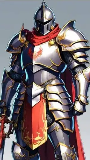 ai character: caballero santo  background