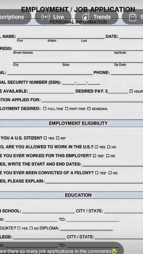 ai character: Job application  background