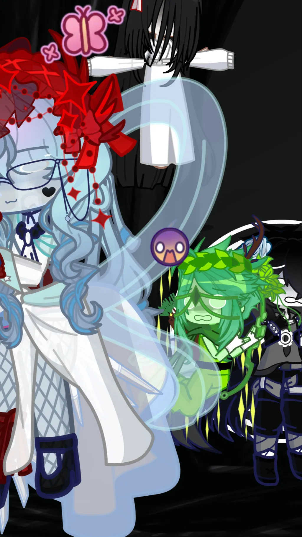 ai character: Fs and crk haunted background