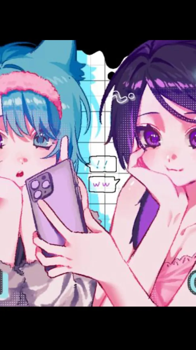 ai character: Katy and kyu kyu background