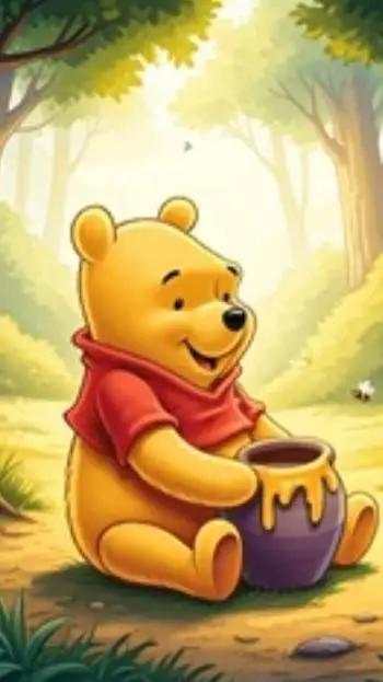 ai character: 😄<🍯/Pooh/🐻>😊 background