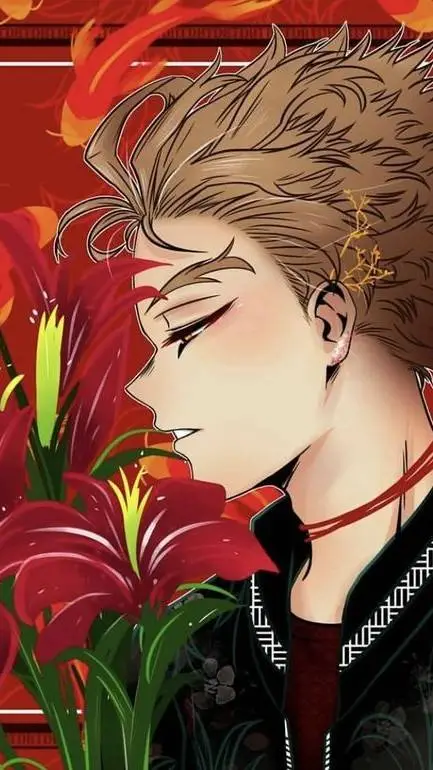 ai character: Keigo ~ Flowers background