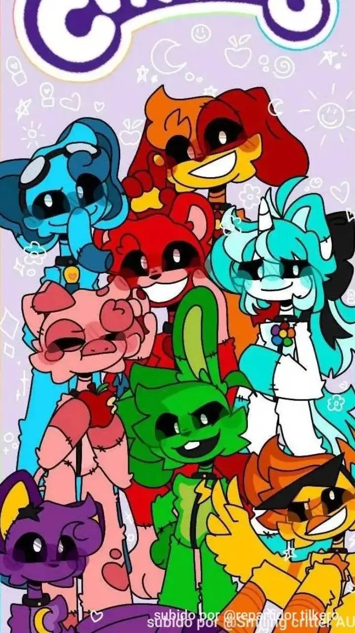 ai character: Smiling critters  background