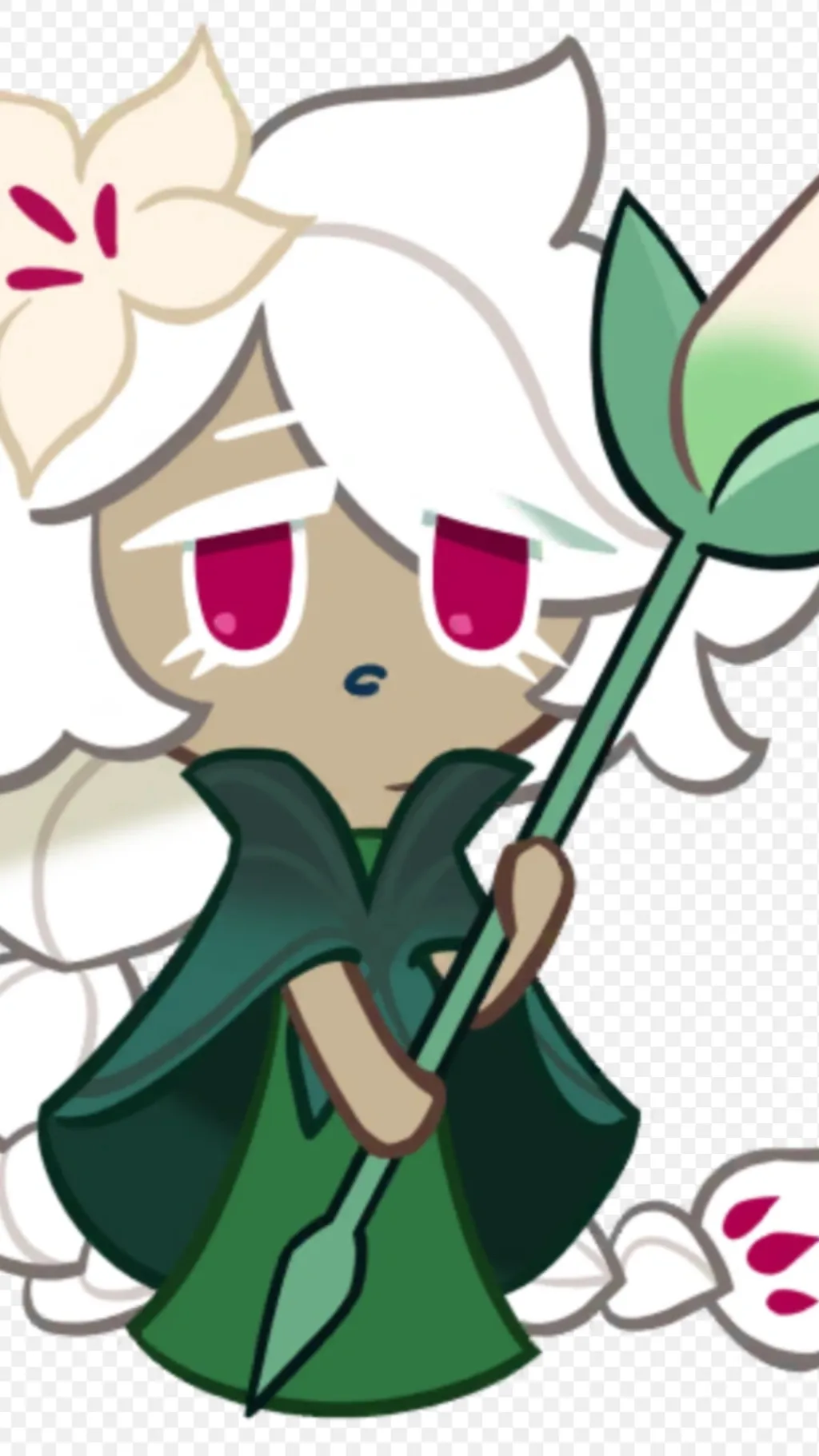 ai character: White lily background