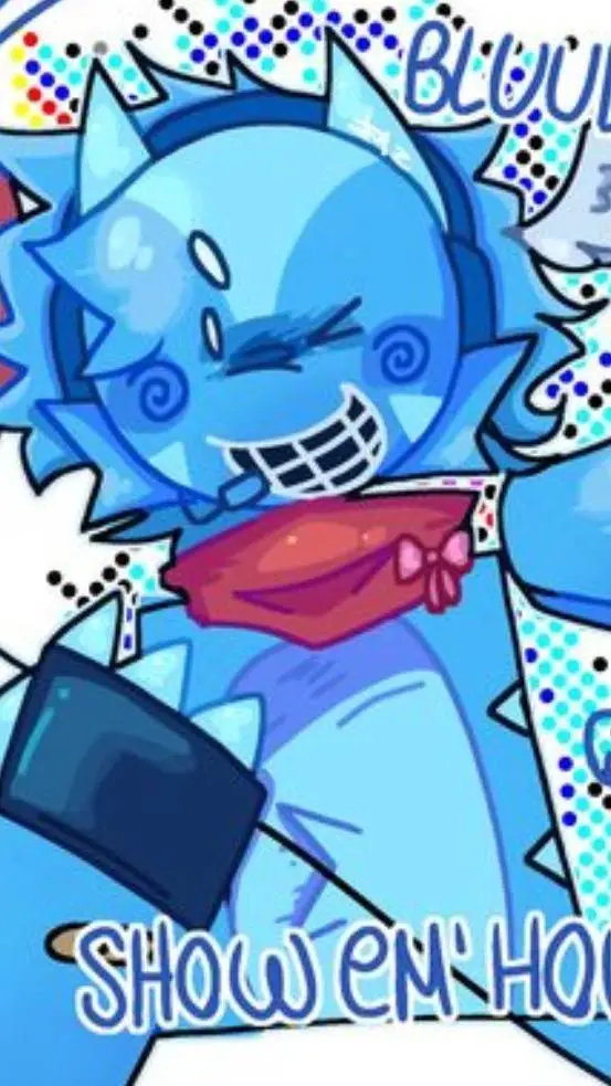 ai character: Bluudud 🩵🩵🩵🩵🩵 background