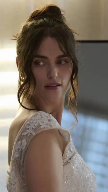 ai character: Katie McGrath  background