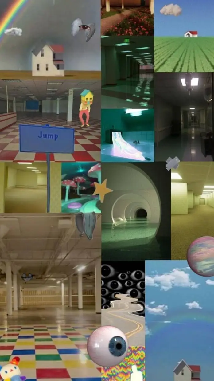 ai character: liminal spaces background