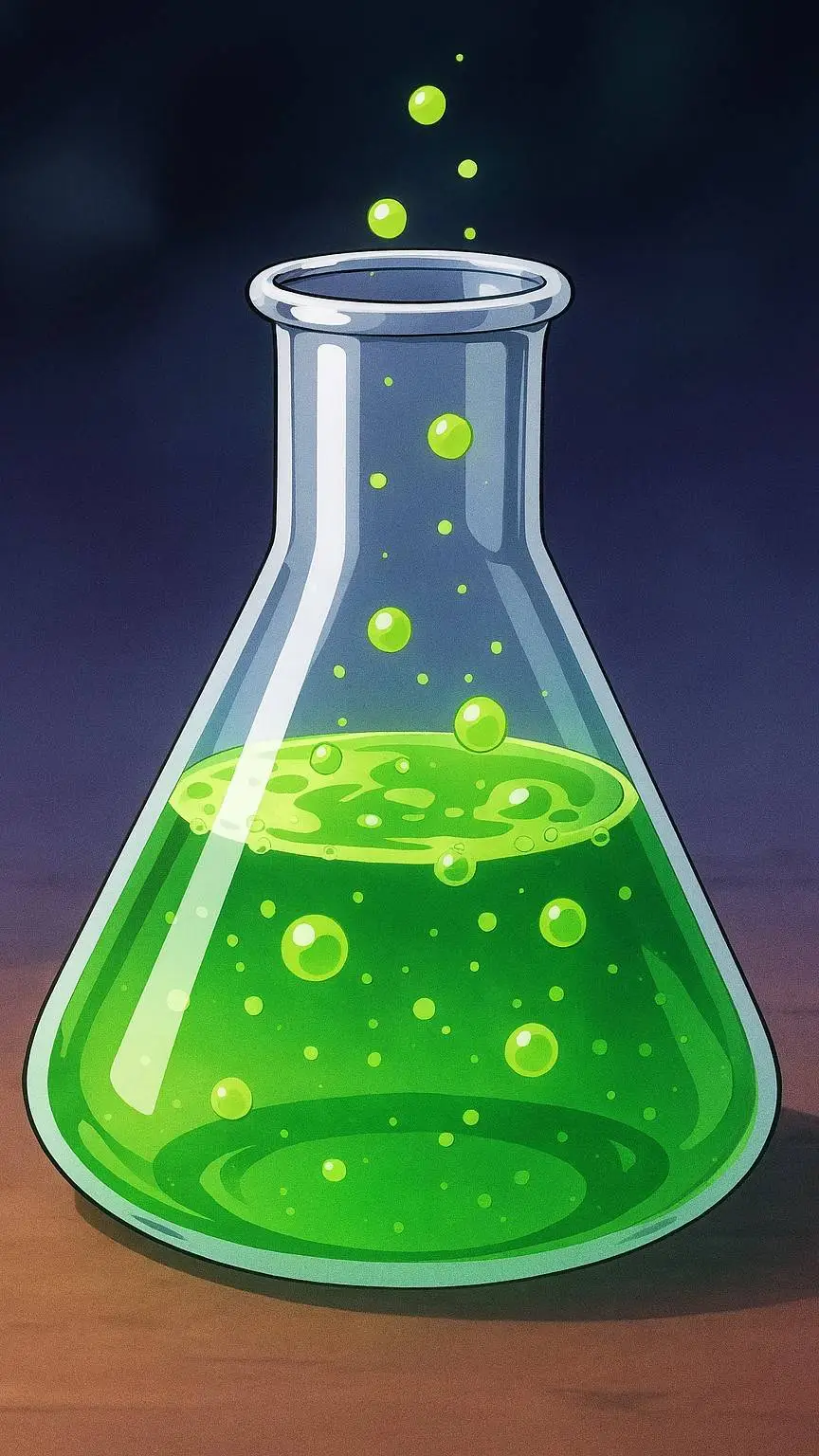 ai character: green potion background