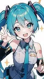 ai character: Hatsune Miku :p background
