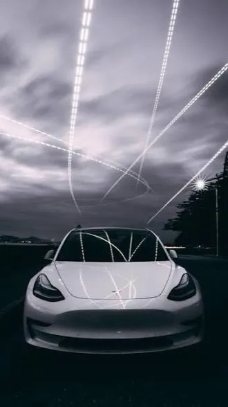 ai character: Tesla model background