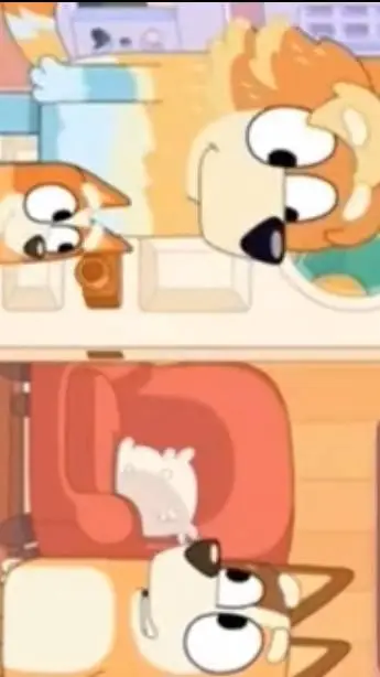 ai character: Bluey 2s 29e. background