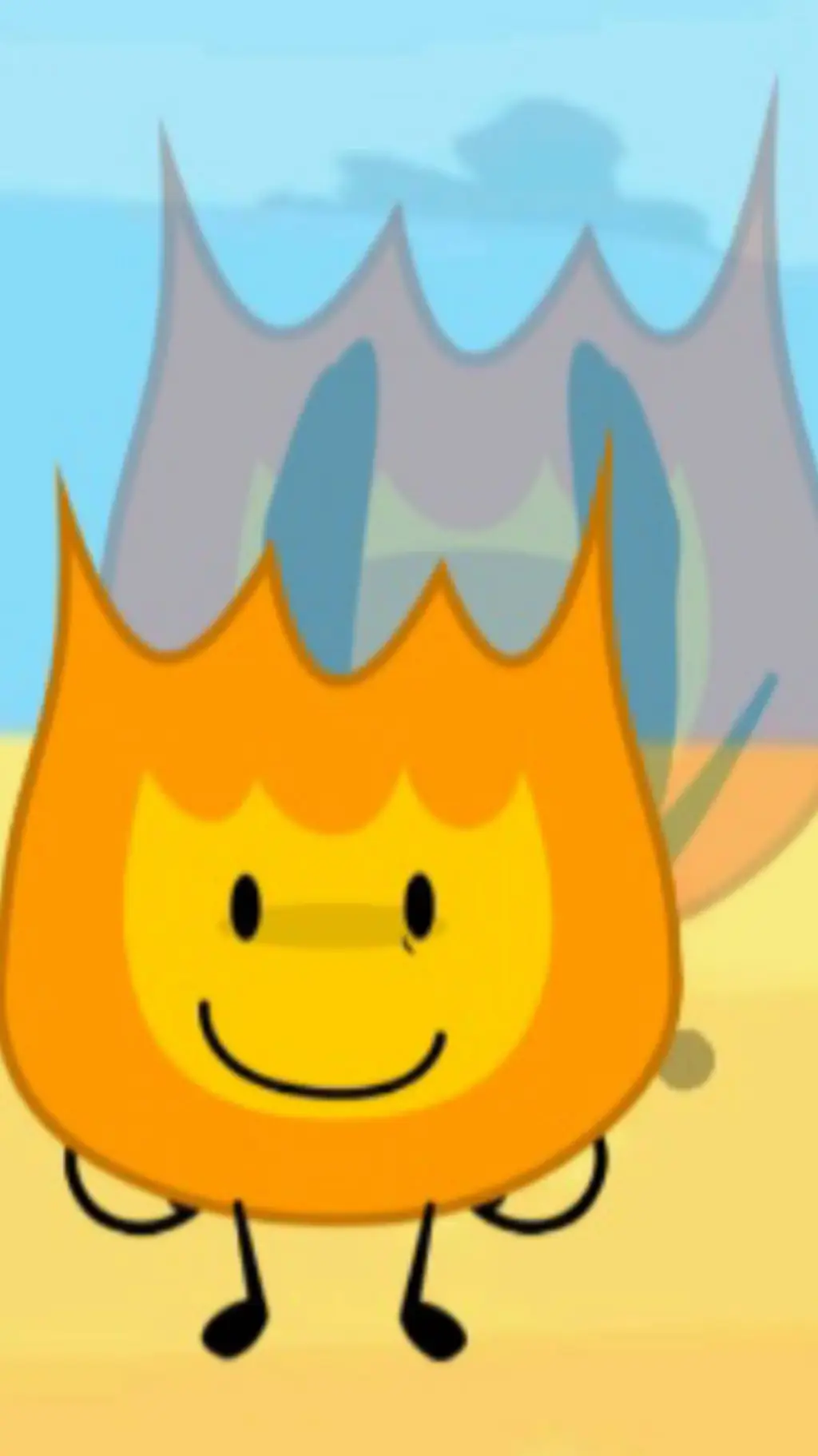 ai character: VHS Firey background