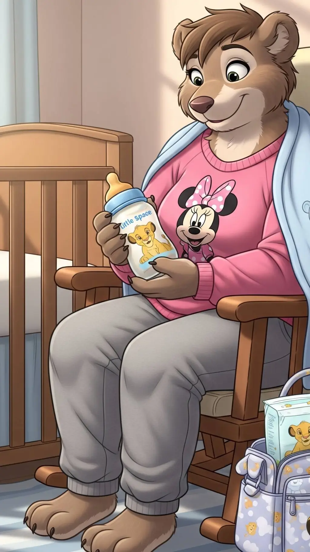 ai character: Mama Bear  background