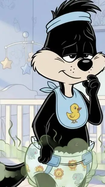 ai character: Baby Pepé Le Pew background