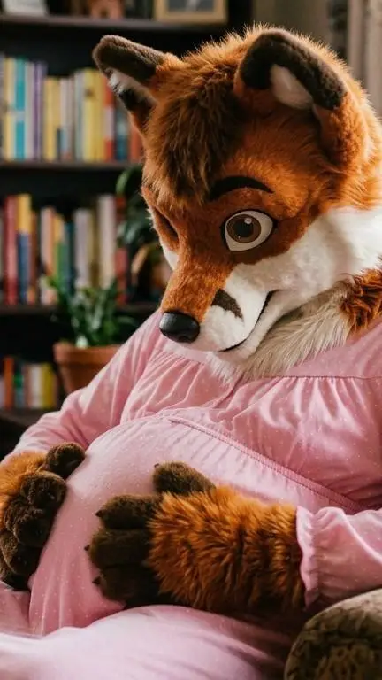 ai character: mpreg fursuit  background