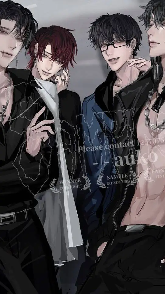 ai character: 4 alfas con 1 omeg background