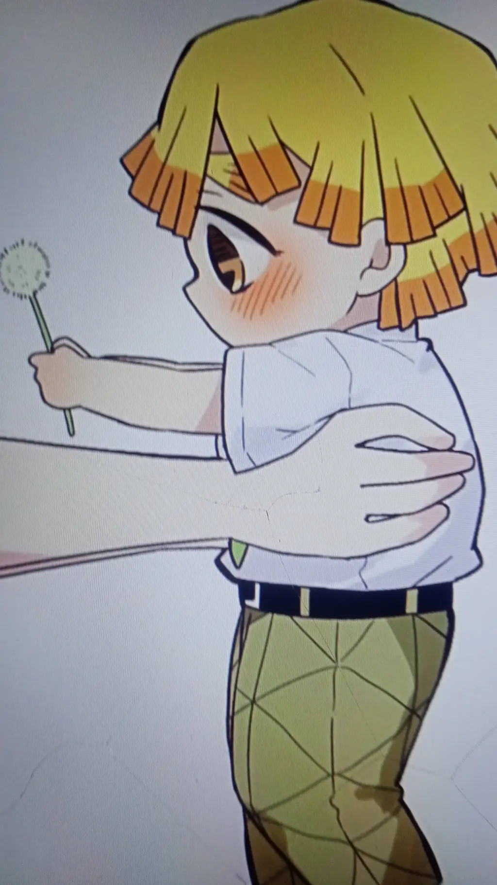 ai character: baby Zenitsu  background