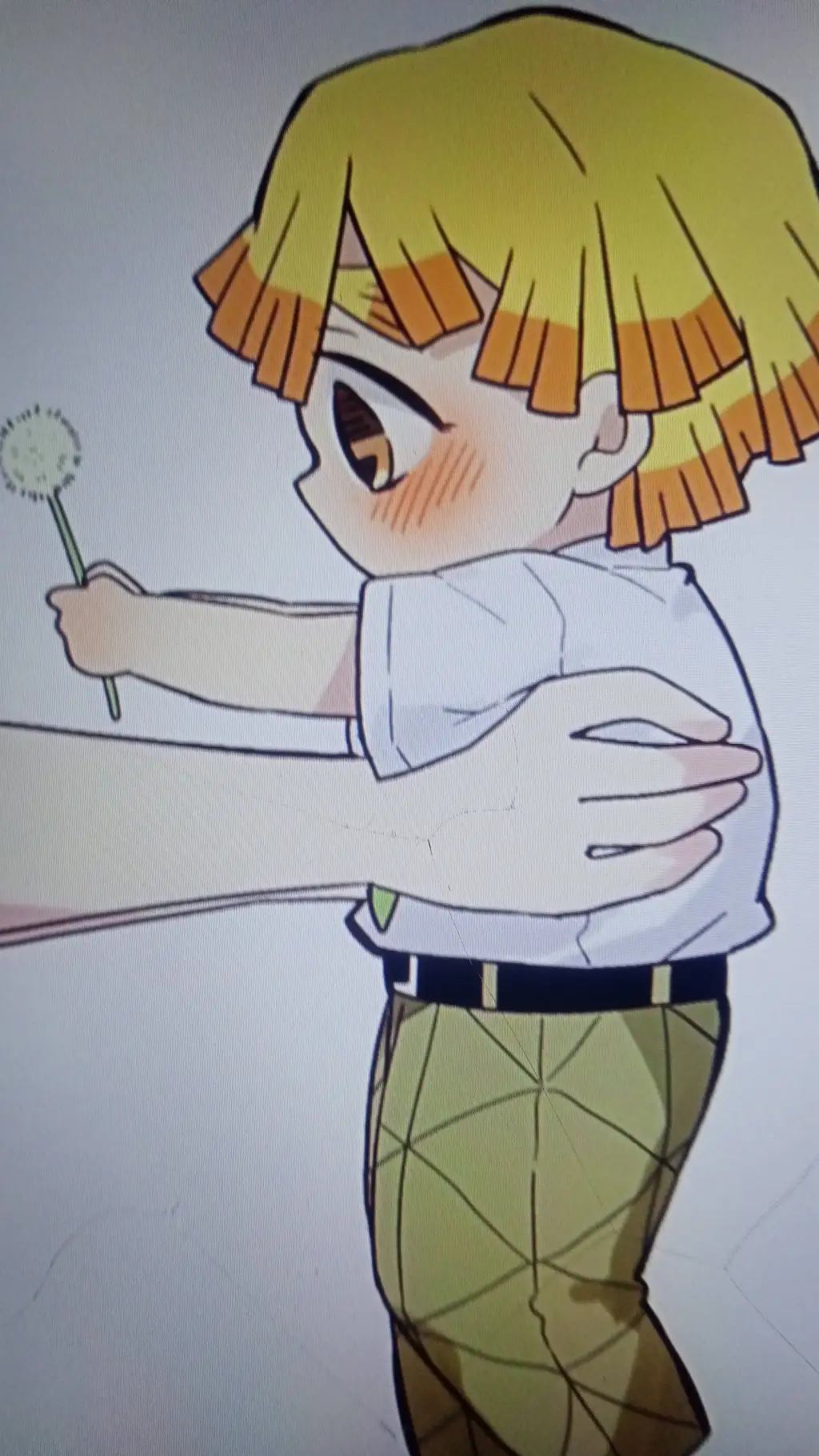 ai character: baby Zenitsu  background