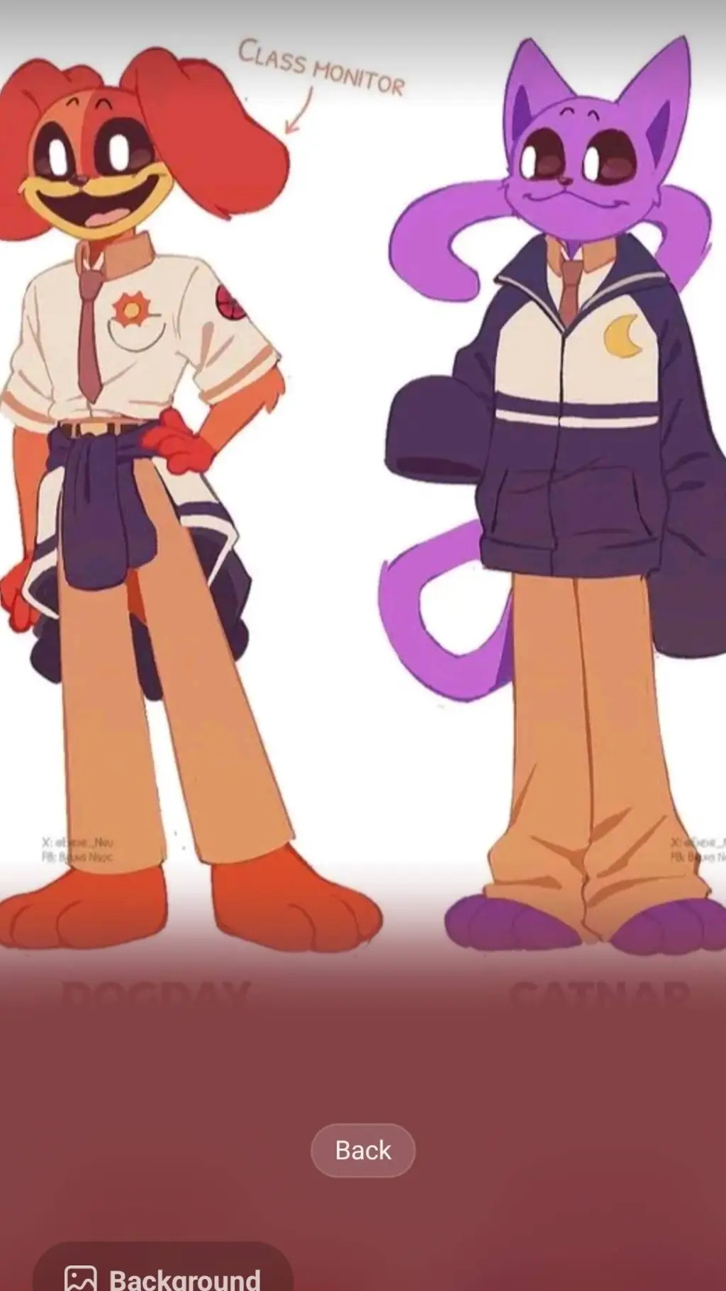 ai character: Cat nap × dogday background