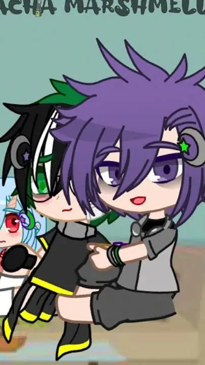 ai character: gacha Marshmello  background