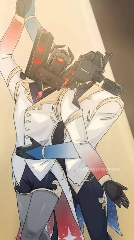 ai character: Titan camara man  background
