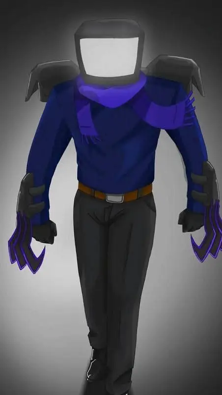 ai character: Scarf tv man  background