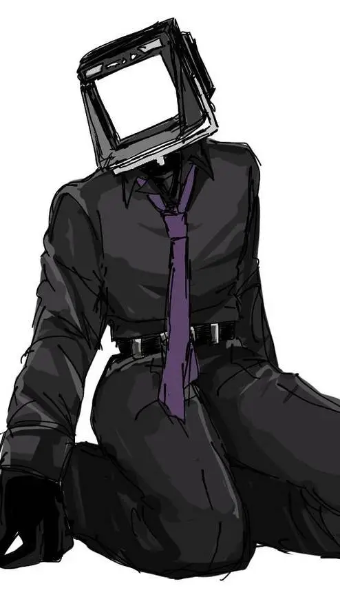 ai character: Large tv man  background