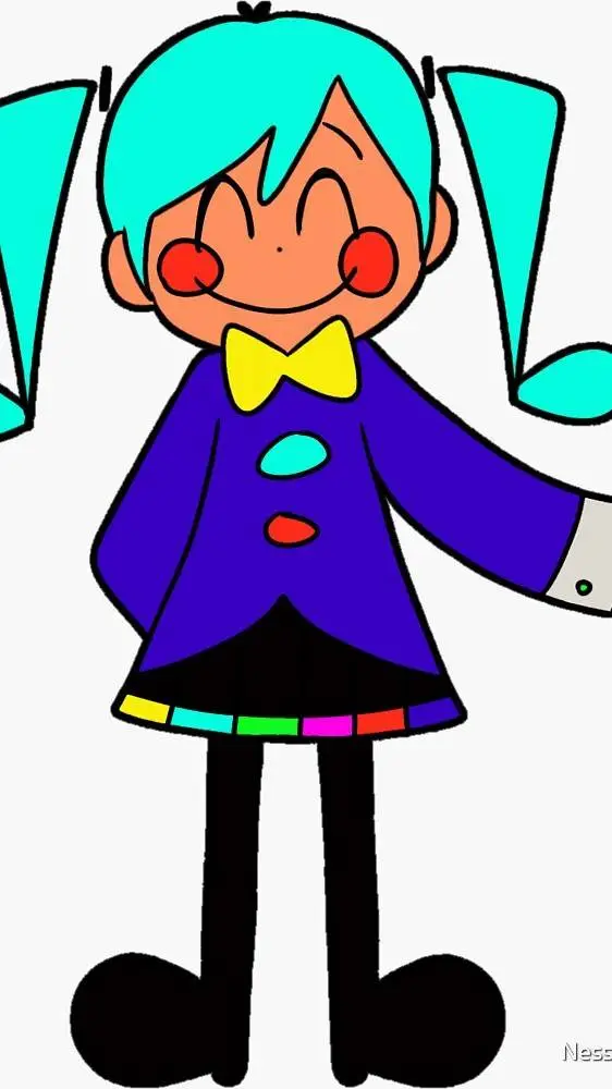 ai character: static Miku  background