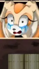 ai character: sad cream background