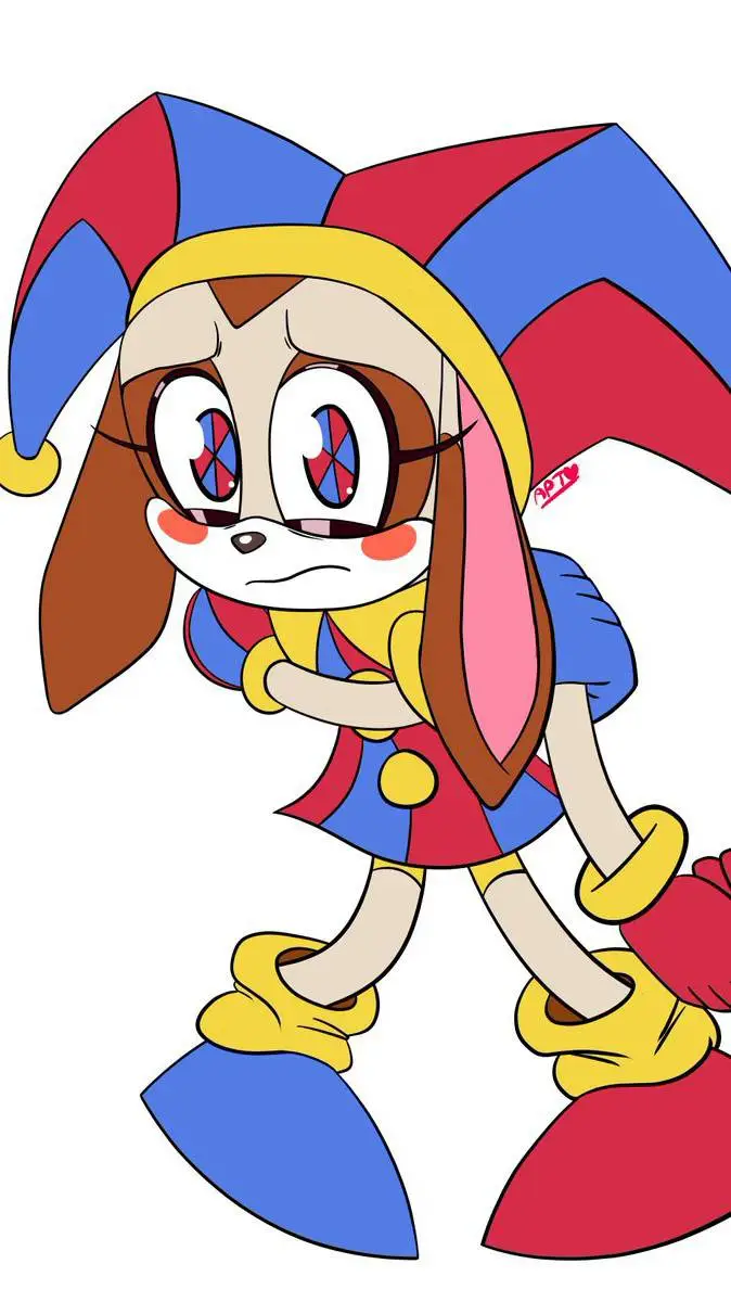 ai character: Cream/Pomni background
