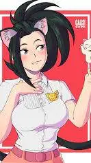 ai character: Momo turns to neko background