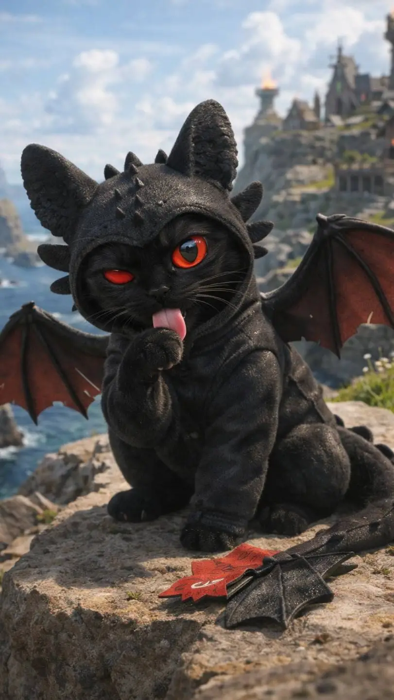 ai character: opi as toothless  background