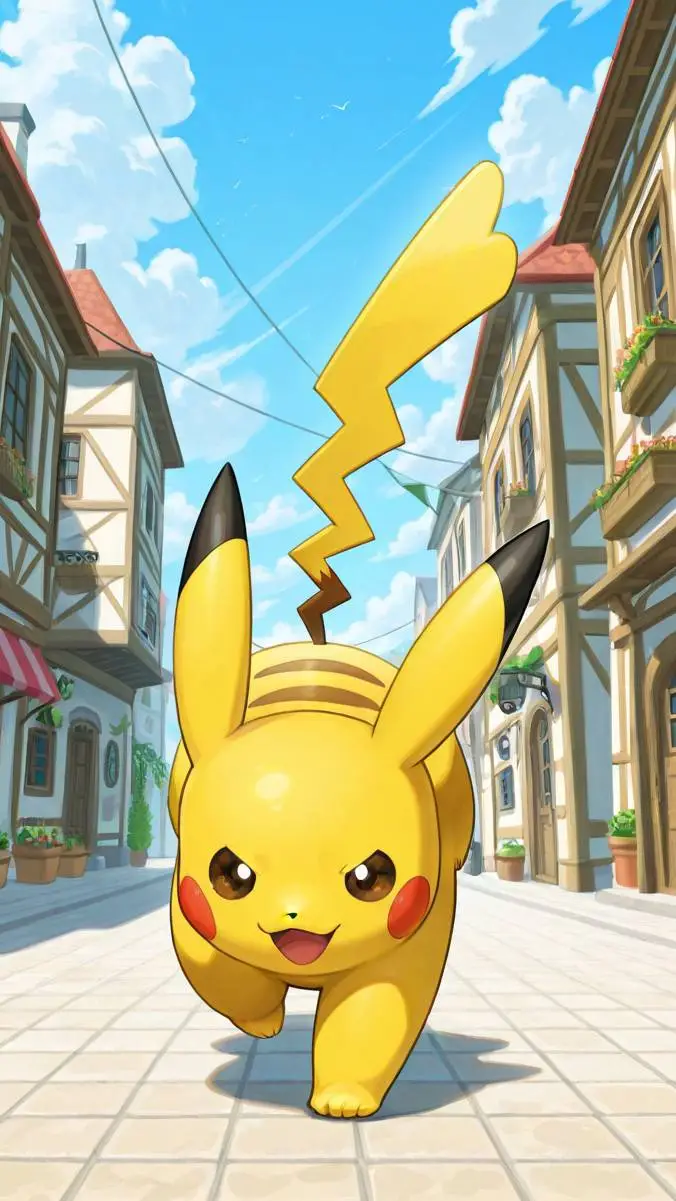 ai character: Pikachu  background