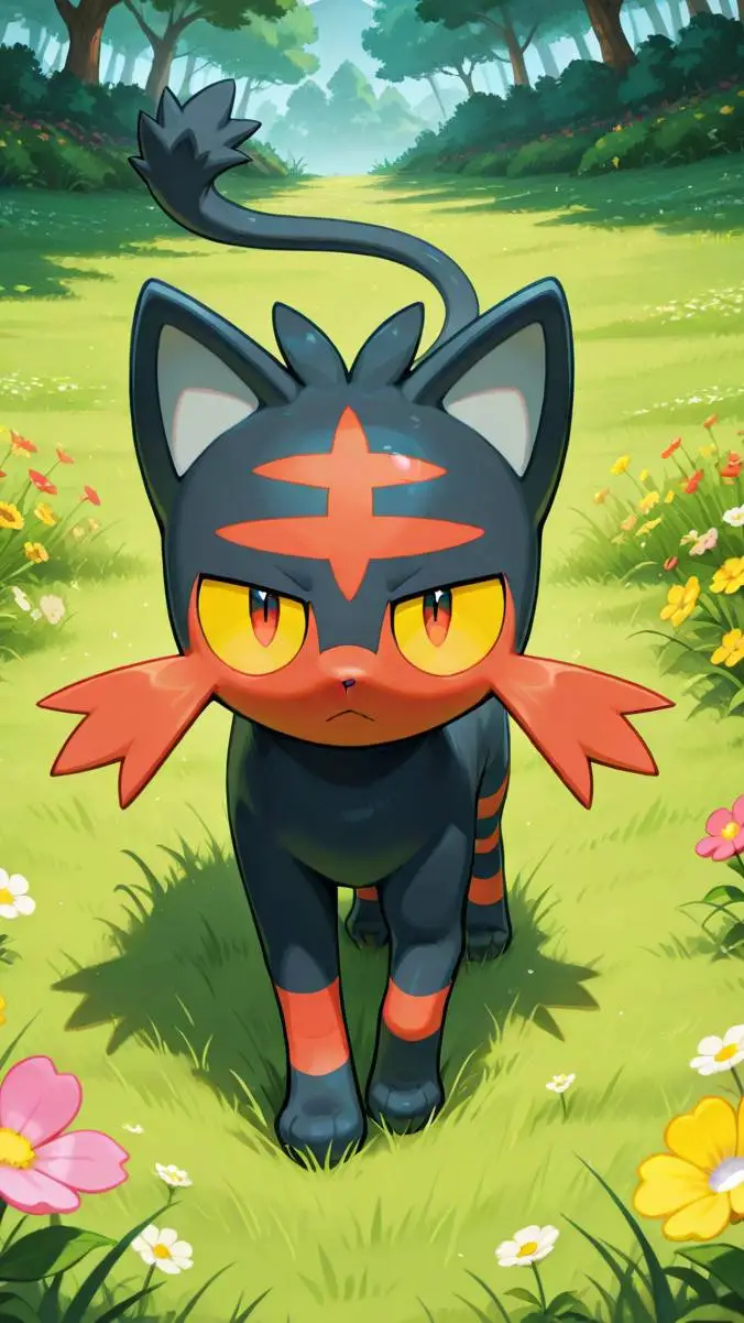 ai character: Litten background